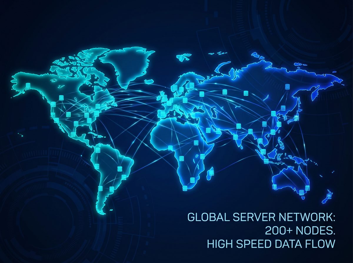 加速器划步全球服务器节点分布图